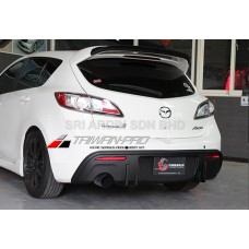 Mazda 3 BL 08-12 Hatchback Rear Bumper Diffuser - Double Exhaust